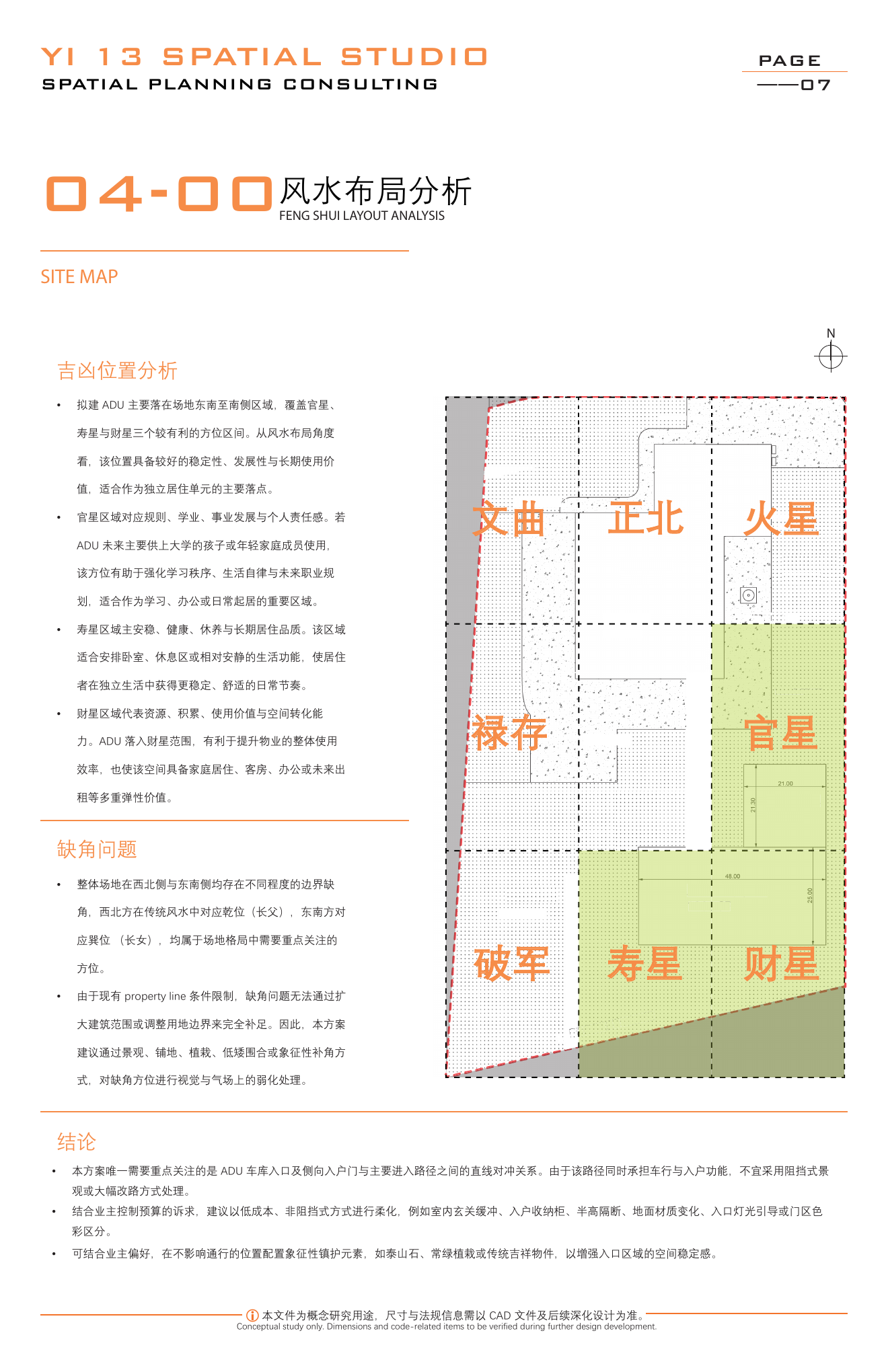 Feng Shui layout analysis site map